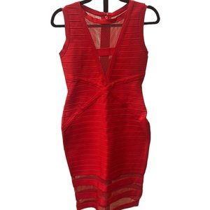 SENTIMENTAL Red Bandage Body-Con Dress NEW